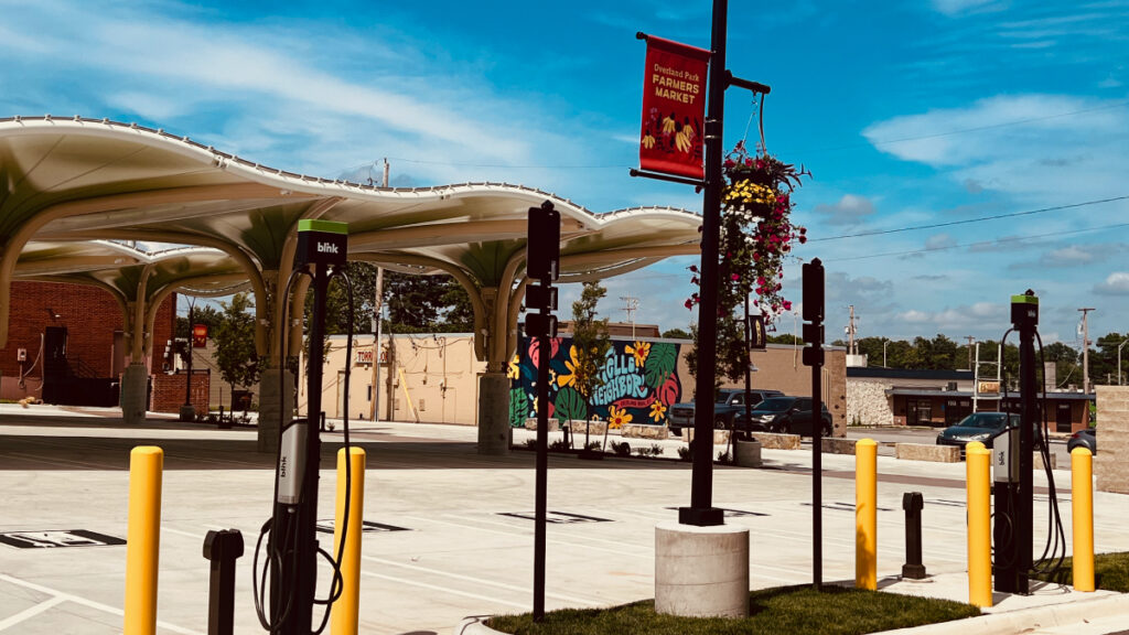 Electric Vehicle Chargers at the  Overland Park Farmers’ Market